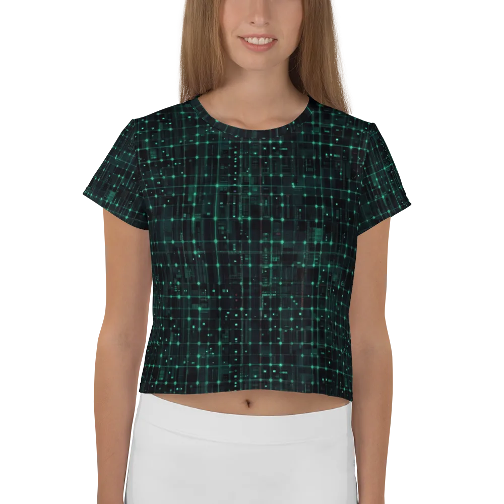 Neon Matrix on Crop Tee — Front