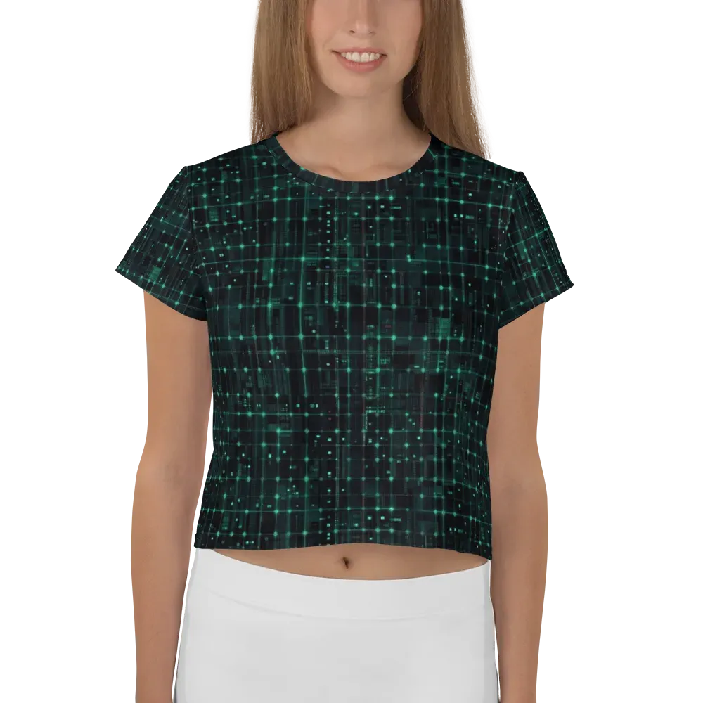 Neon Matrix on Crop Tee — Front