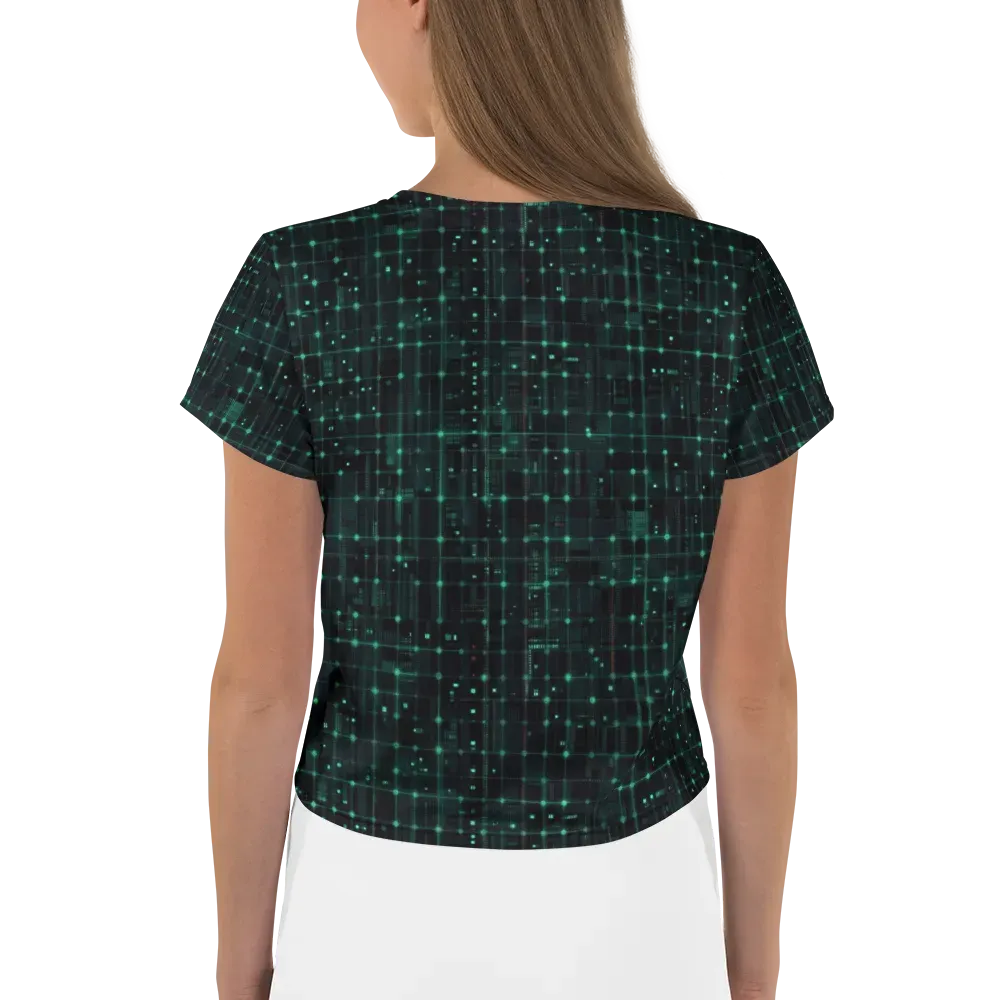 Neon Matrix on Crop Tee — Back