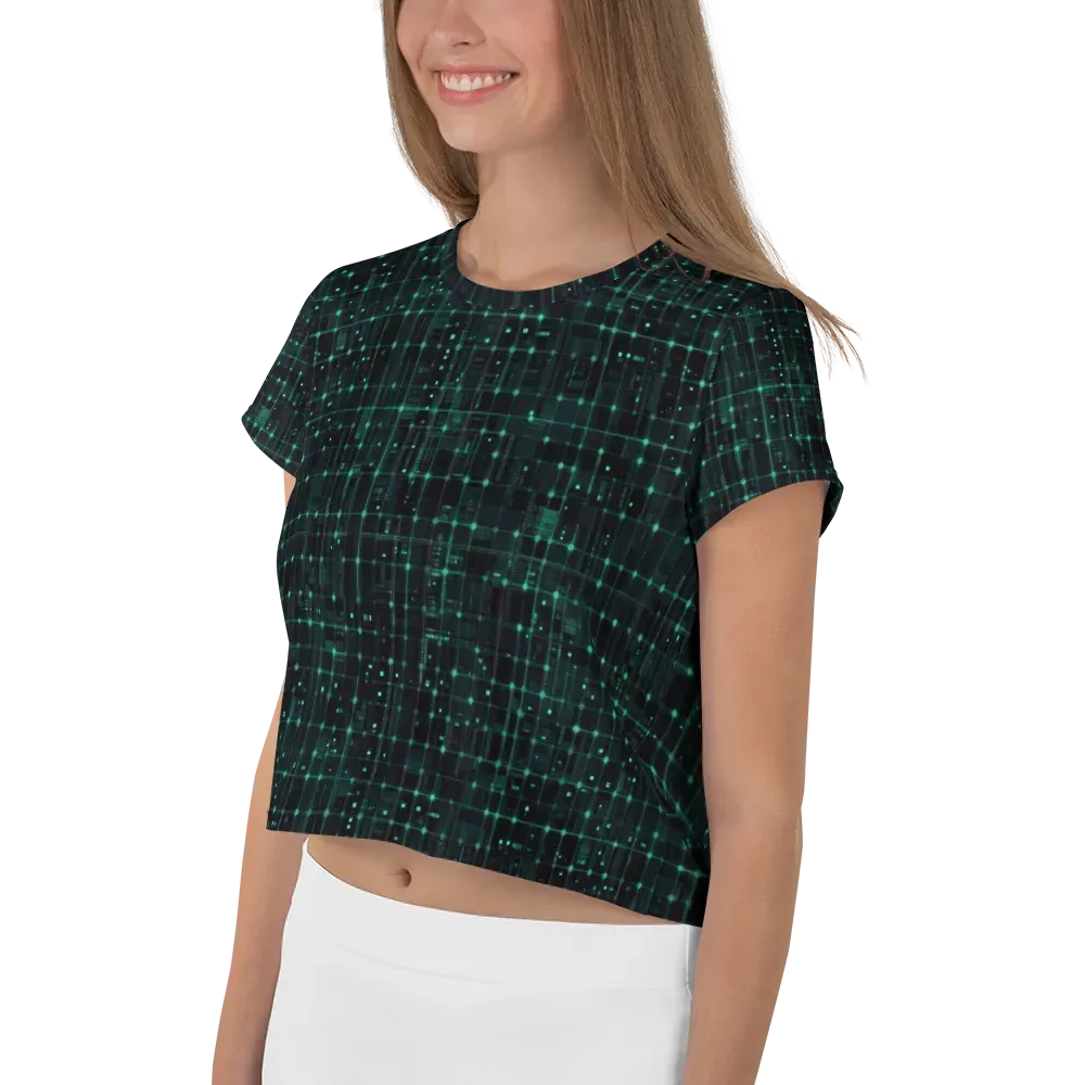 Neon Matrix on Crop Tee — Left