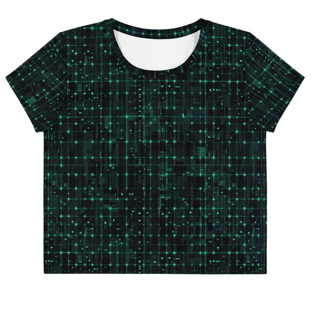 Neon Matrix on Crop Tee — Front