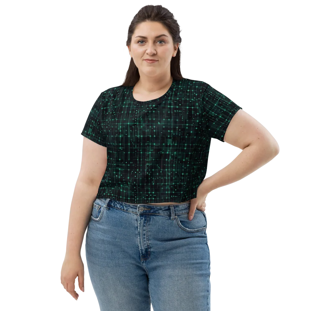 Neon Matrix on Crop Tee — Front
