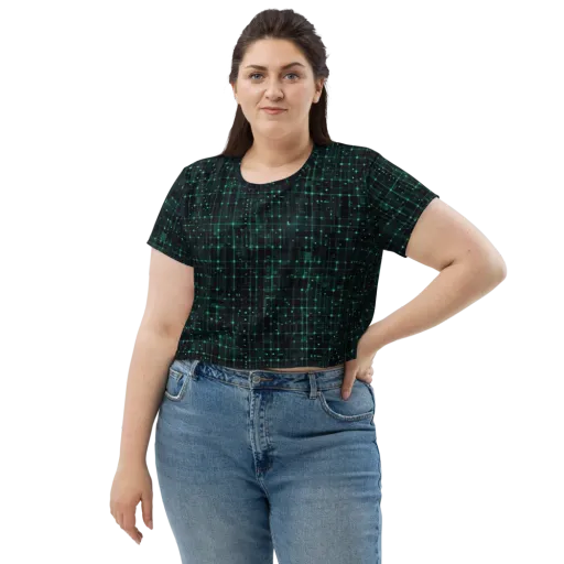 Neon Matrix on a Crop Tee