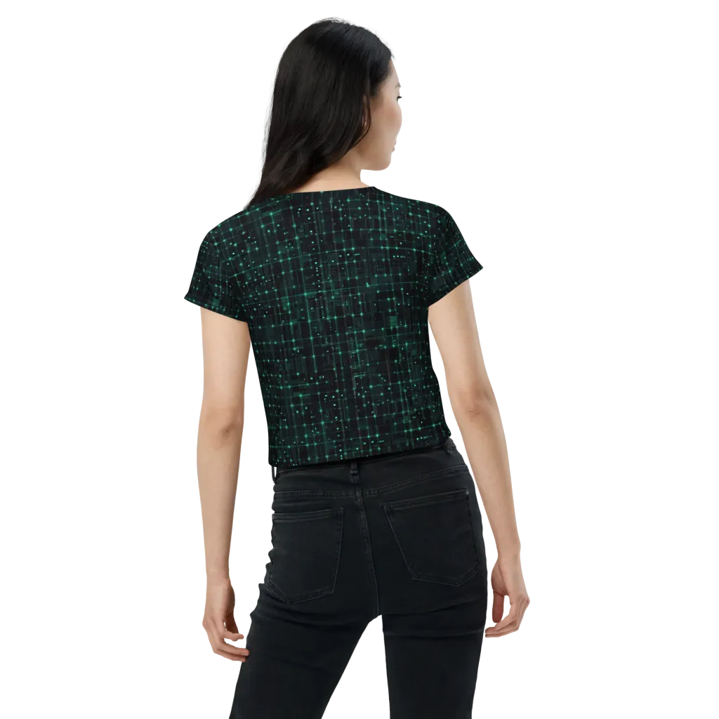 Neon Matrix on Crop Tee — Back
