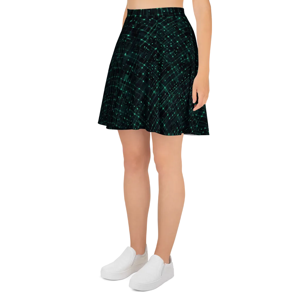 Neon Matrix on Skater Skirt — Left