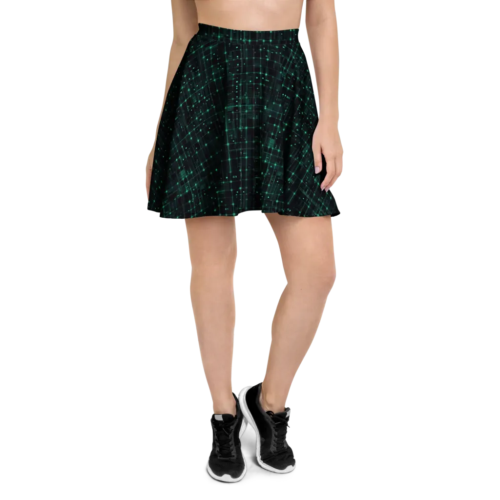 Neon Matrix on Skater Skirt — Front