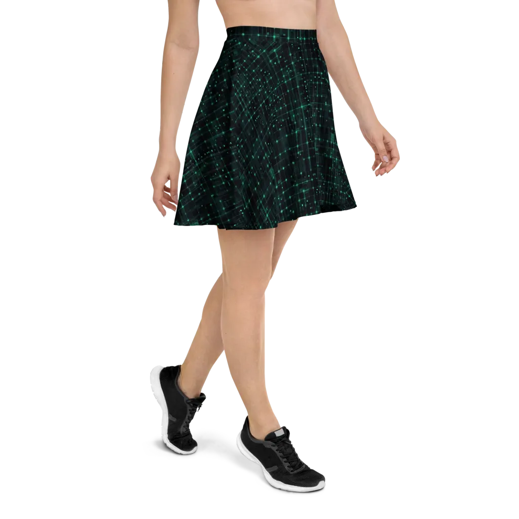 Neon Matrix on Skater Skirt — Right