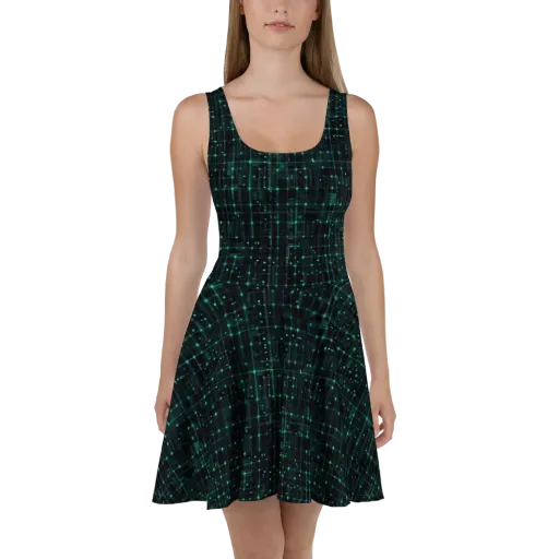 Neon Matrix on a Skater Dress