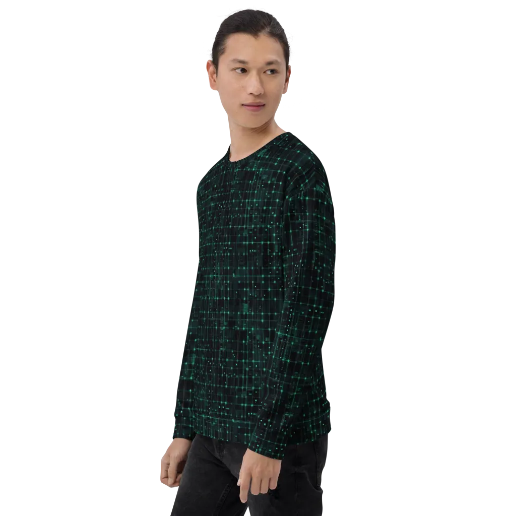 Neon Matrix on Sweatshirt — Left Front