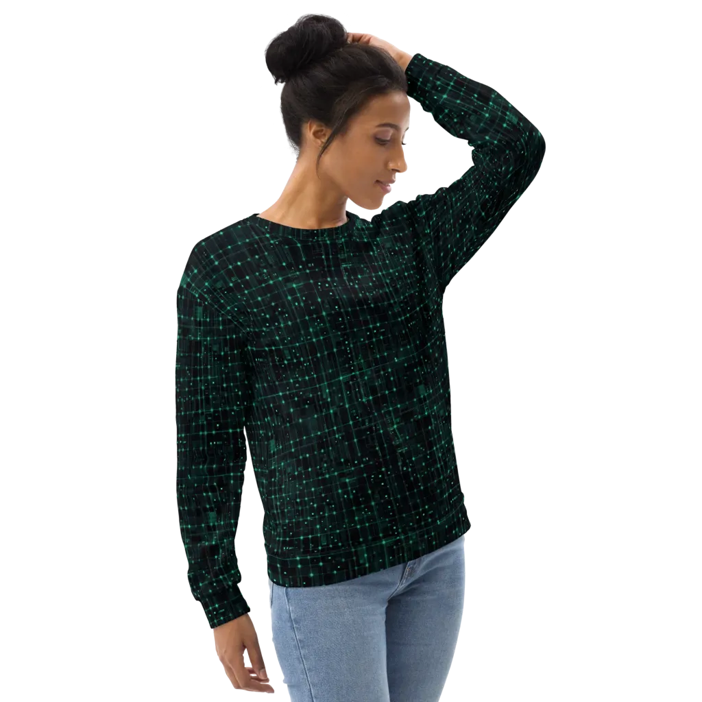 Neon Matrix on Sweatshirt — Right Front