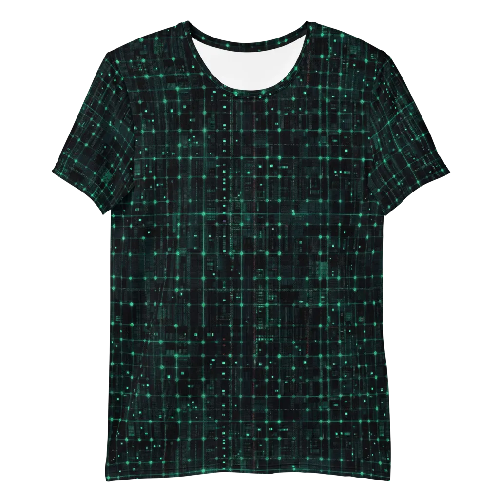 Neon Matrix on Men's Athletic T-Shirt — Front