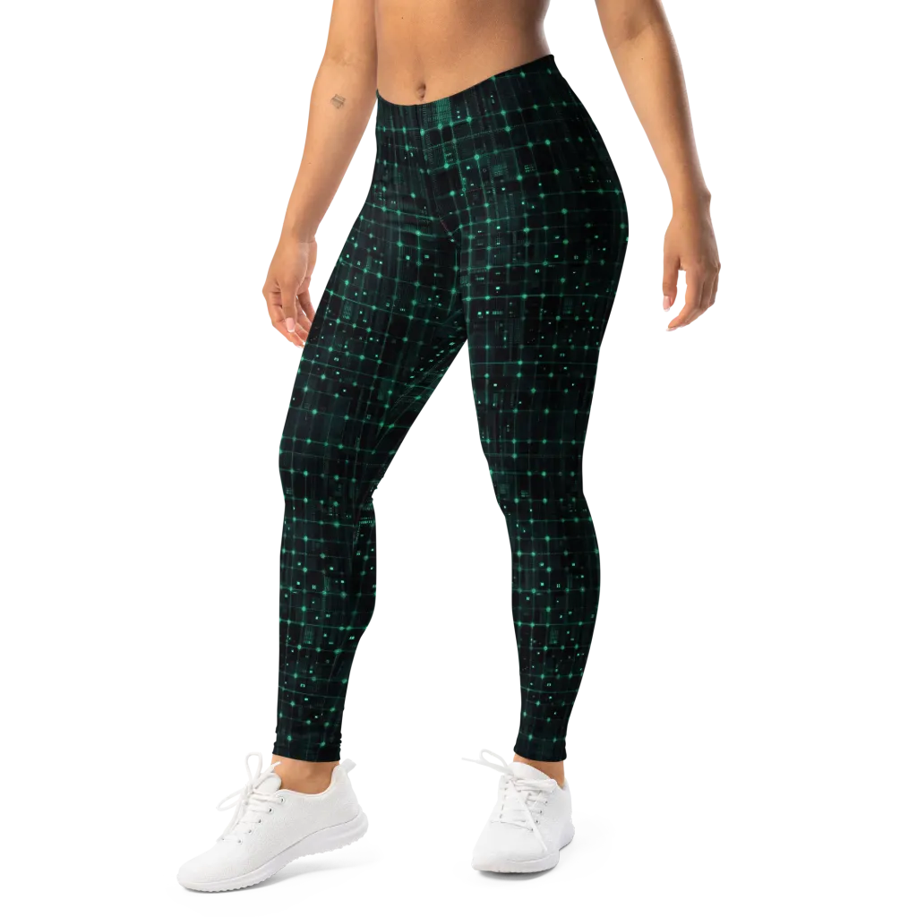 Neon Matrix on Leggings — Left Front