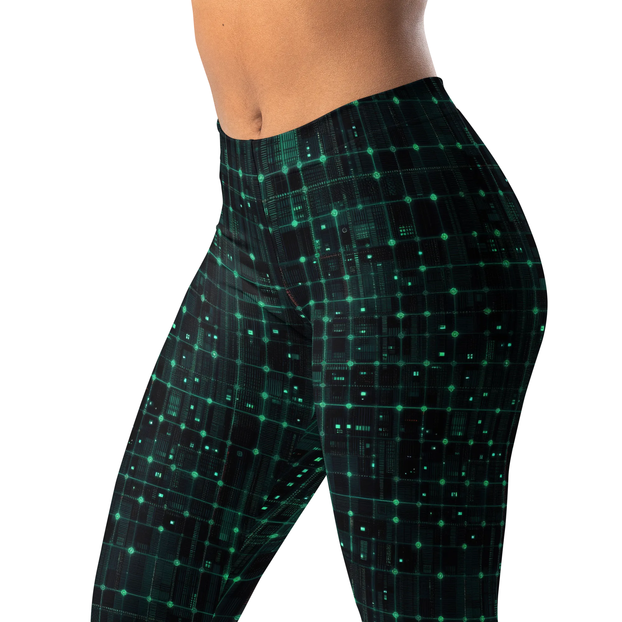 Neon Matrix on Leggings — Left Front