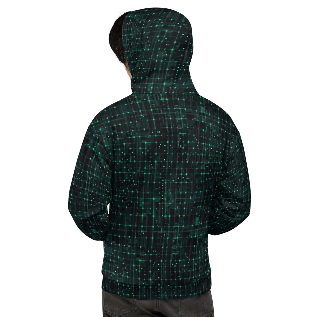 Neon Matrix on Hoodie — Back