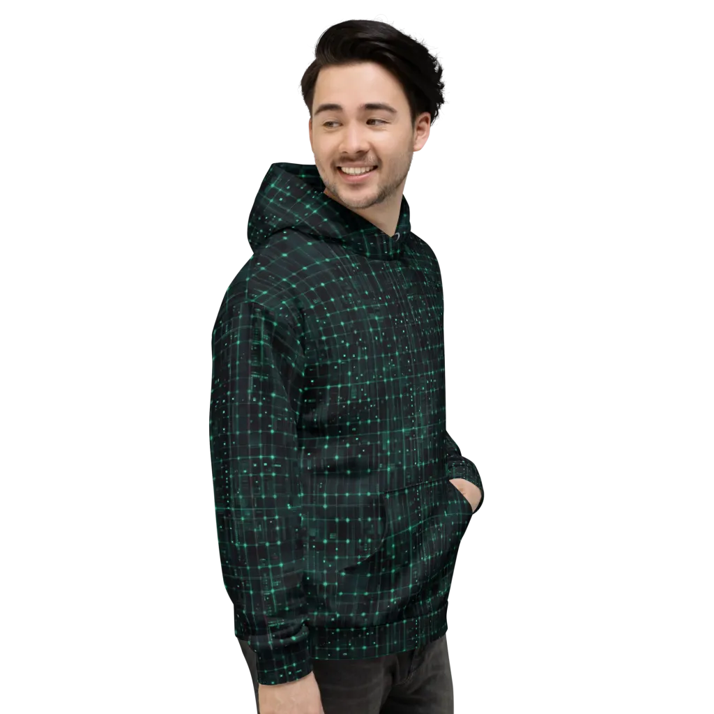 Neon Matrix on Hoodie — Right