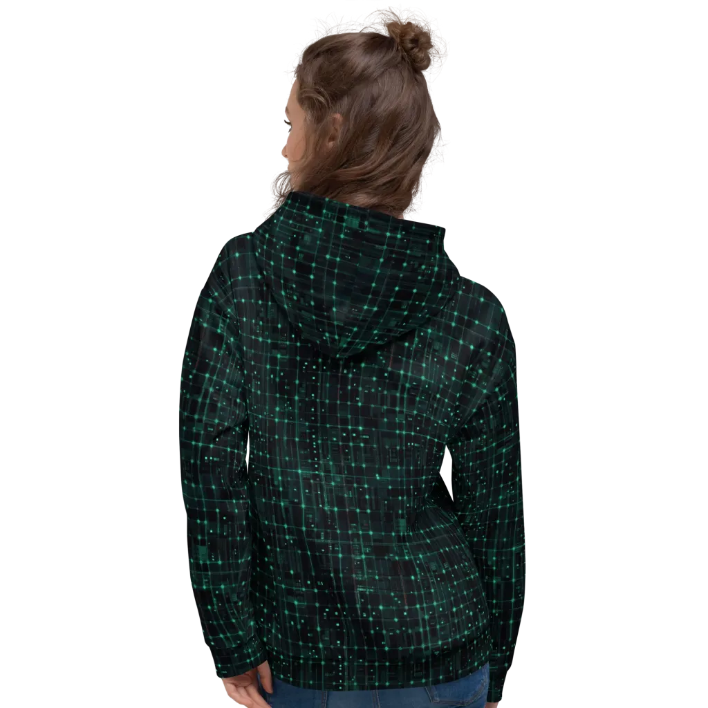 Neon Matrix on Hoodie — Back