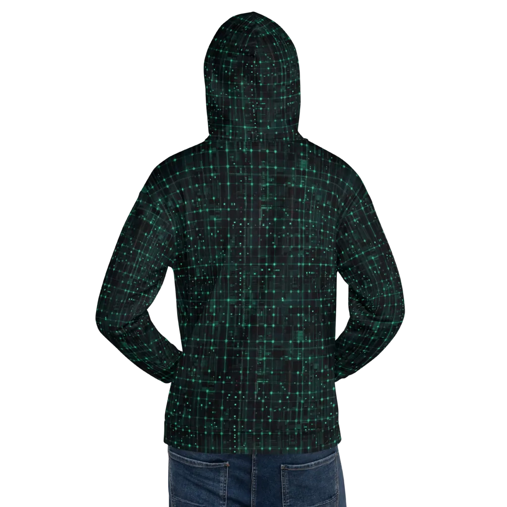 Neon Matrix on Hoodie — Back