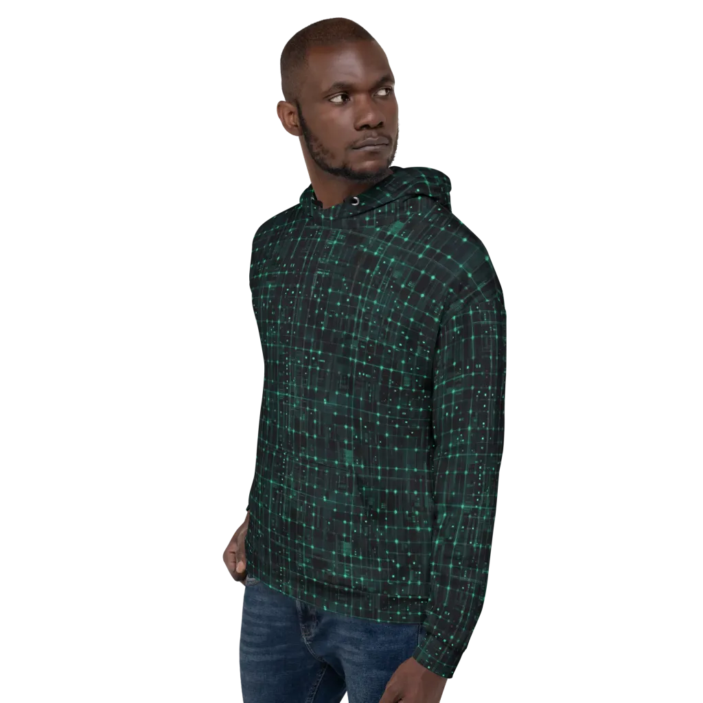 Neon Matrix on Hoodie — Left