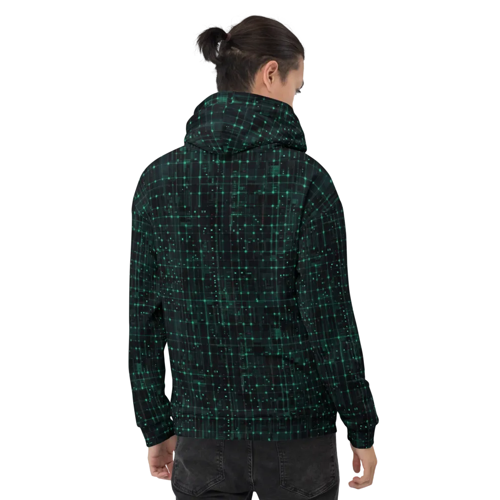 Neon Matrix on Hoodie — Back