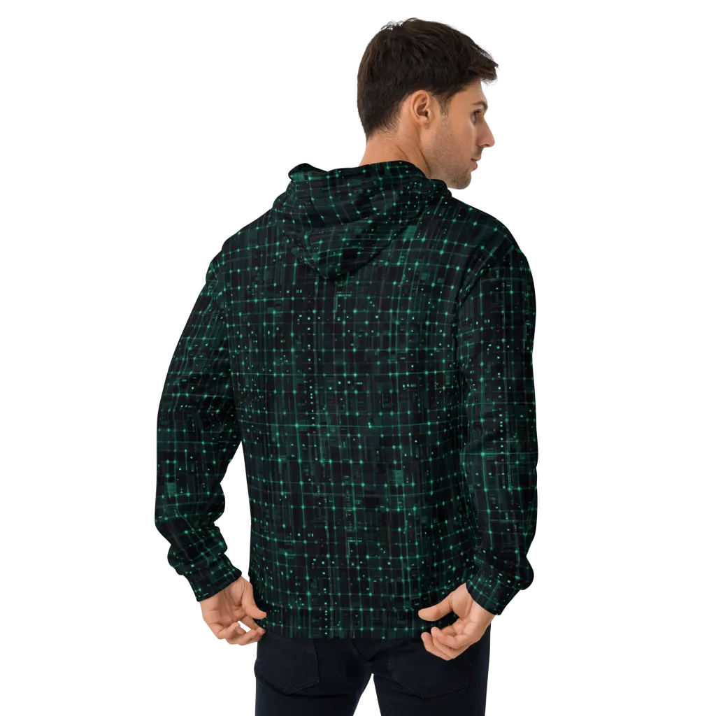 Neon Matrix on Hoodie — Back