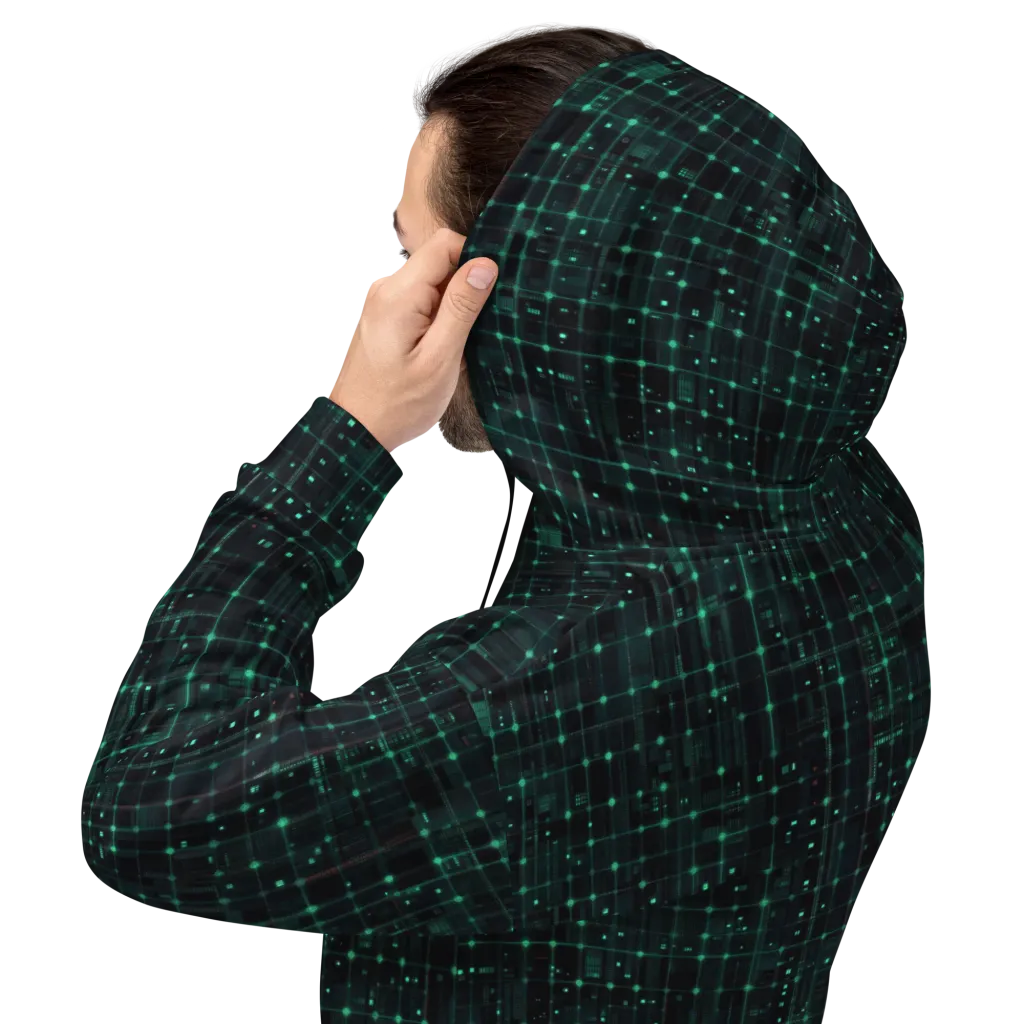 Neon Matrix on Hoodie — Back