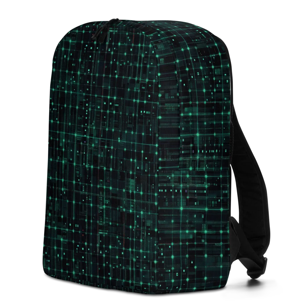 Neon Matrix on Minimalist Backpack — Left