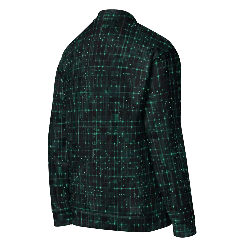Neon Matrix on Bomber Jacket — Right Back