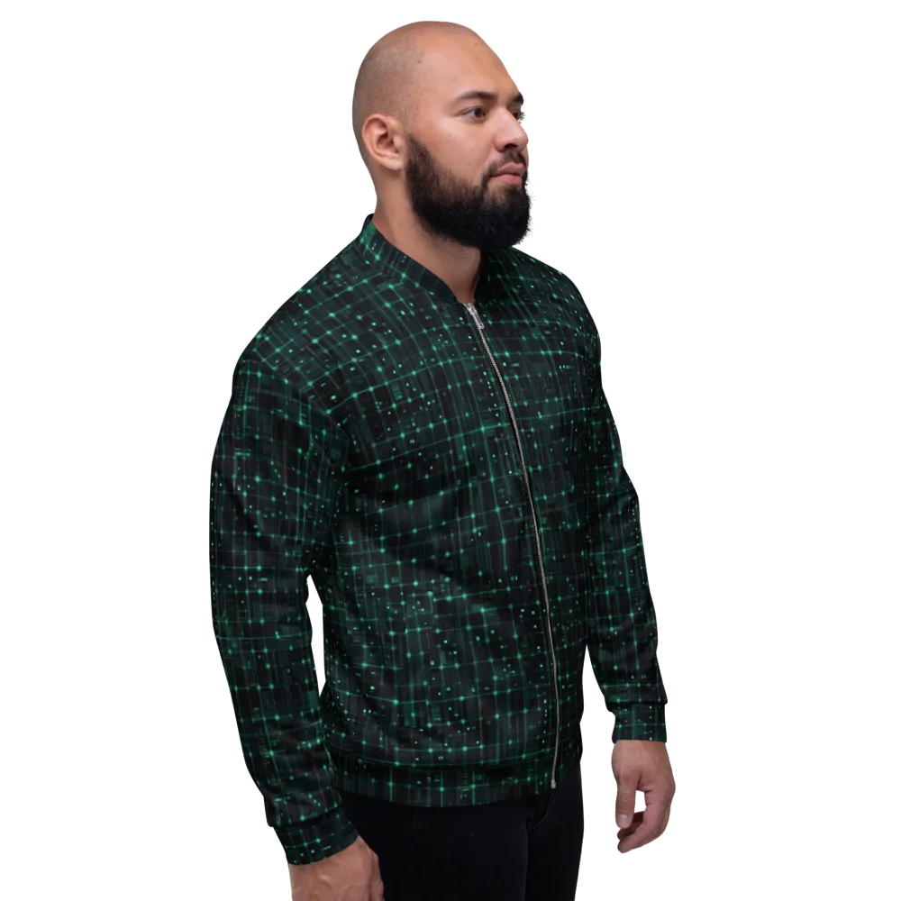 Neon Matrix on Bomber Jacket — Right