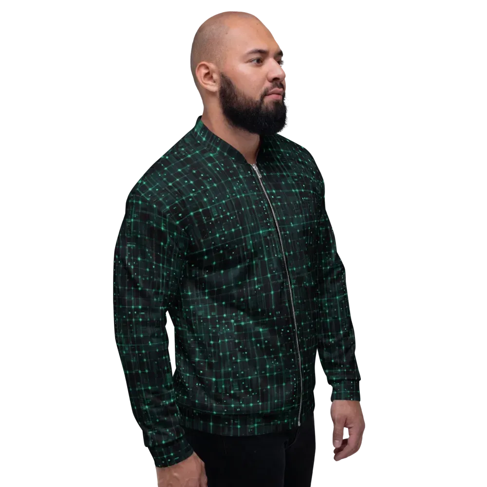 Neon Matrix on Bomber Jacket — Right