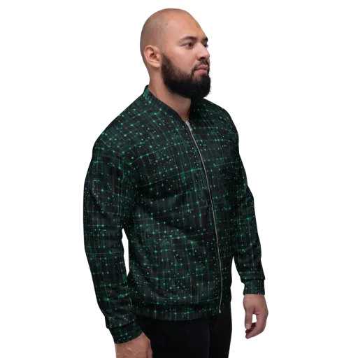 Neon Matrix on a Bomber Jacket