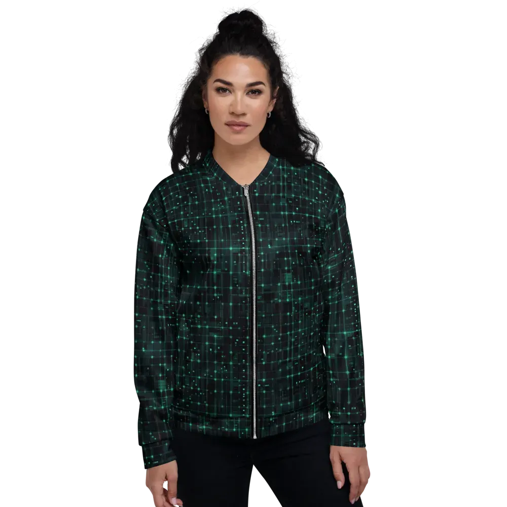 Neon Matrix on Bomber Jacket — Front