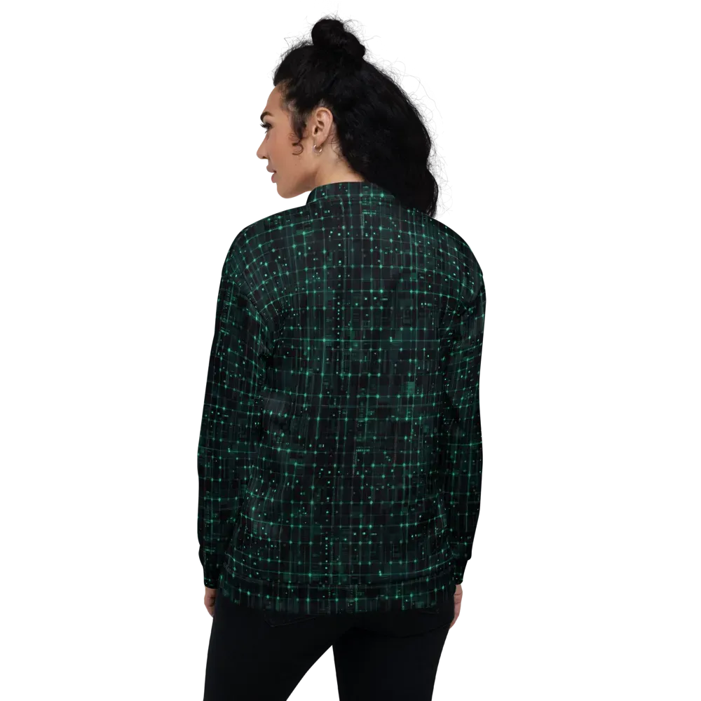 Neon Matrix on Bomber Jacket — Back