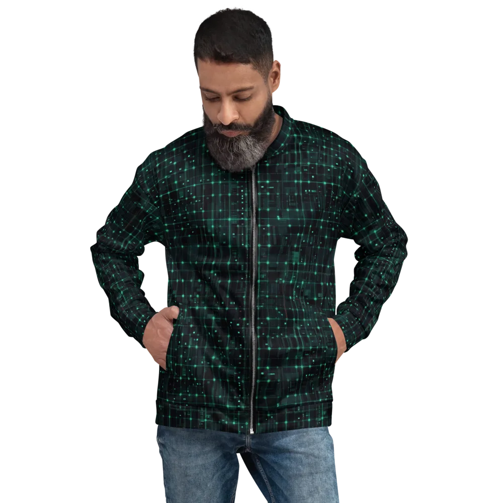 Neon Matrix on Bomber Jacket — Front