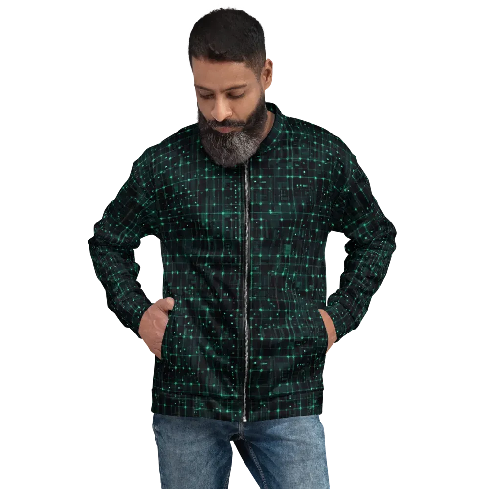 Neon Matrix on Bomber Jacket — Front