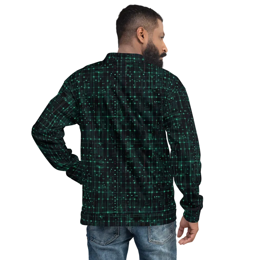 Neon Matrix on Bomber Jacket — Back