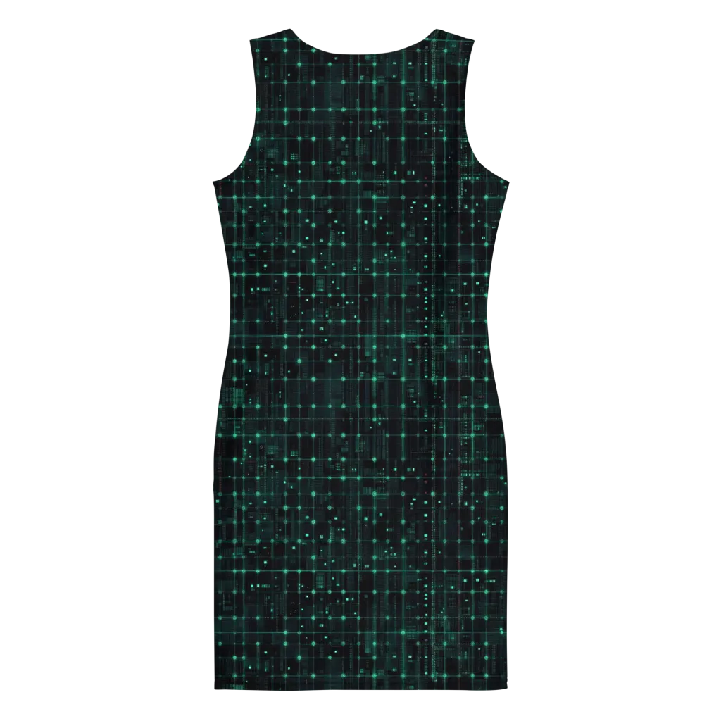 Neon Matrix on Bodycon Dress — Back
