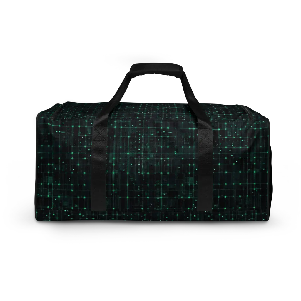 Neon Matrix on Duffle Bag — Back
