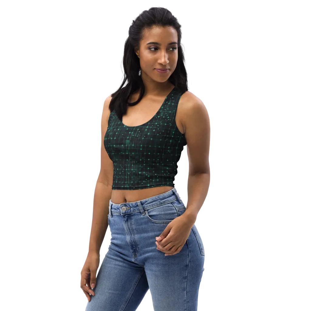 Neon Matrix on Crop Top — Left Front