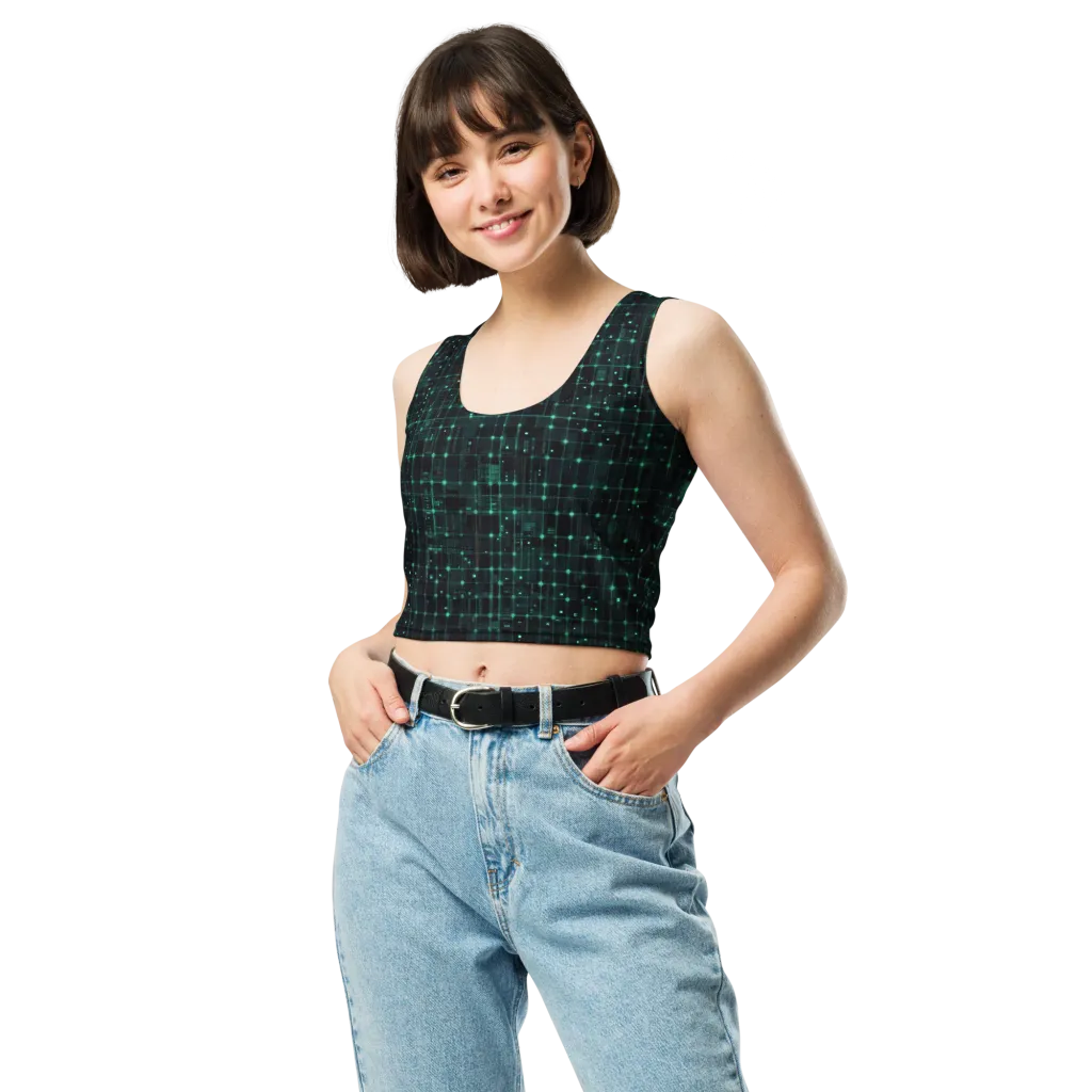 Neon Matrix on Crop Top — Front