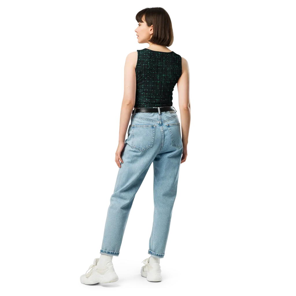Neon Matrix on Crop Top — Back