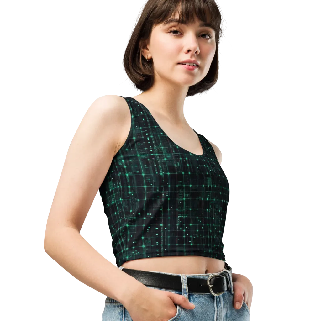 Neon Matrix on Crop Top — Right Front