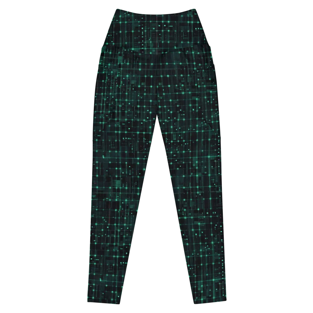 Neon Matrix on Leggings with Pockets — Front