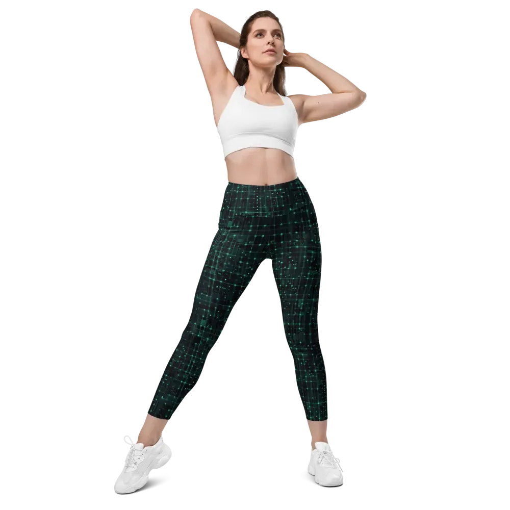Neon Matrix on Leggings with Pockets — Front