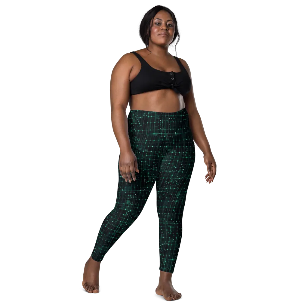 Neon Matrix on Leggings with Pockets — Front