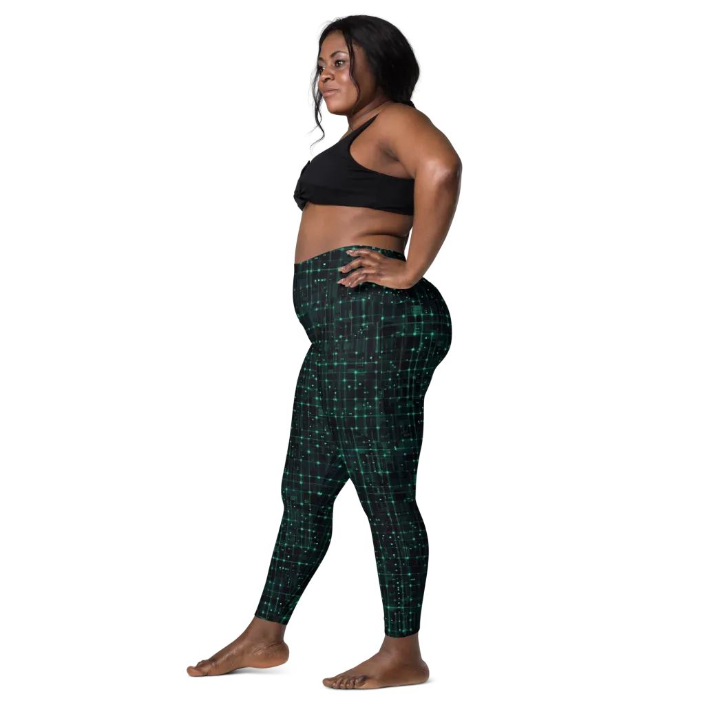 Neon Matrix on Leggings with Pockets — Left