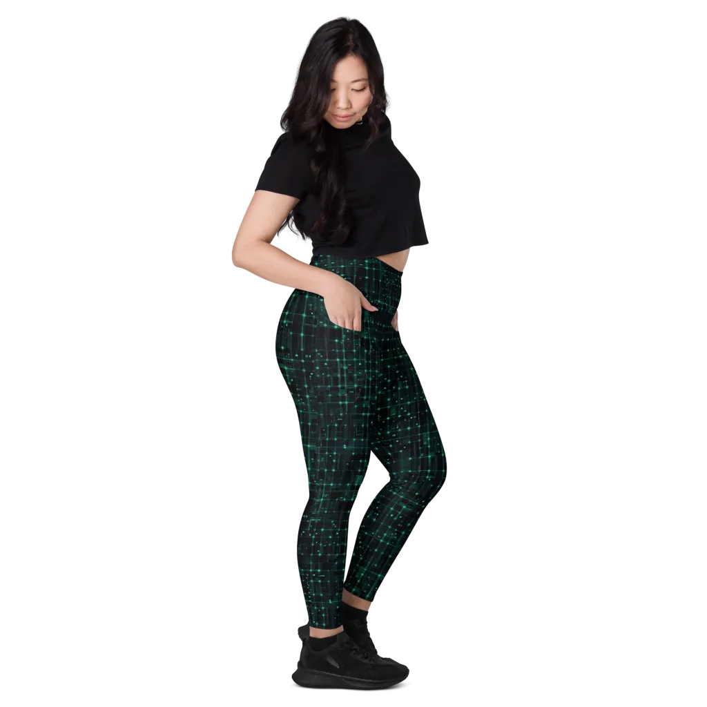 Neon Matrix on Leggings with Pockets — Right