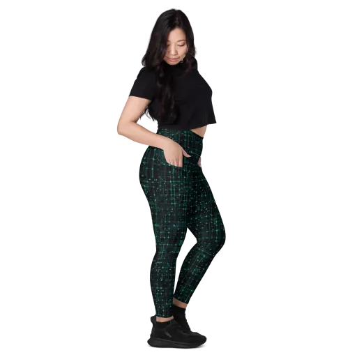 Neon Matrix on a Leggings with Pockets