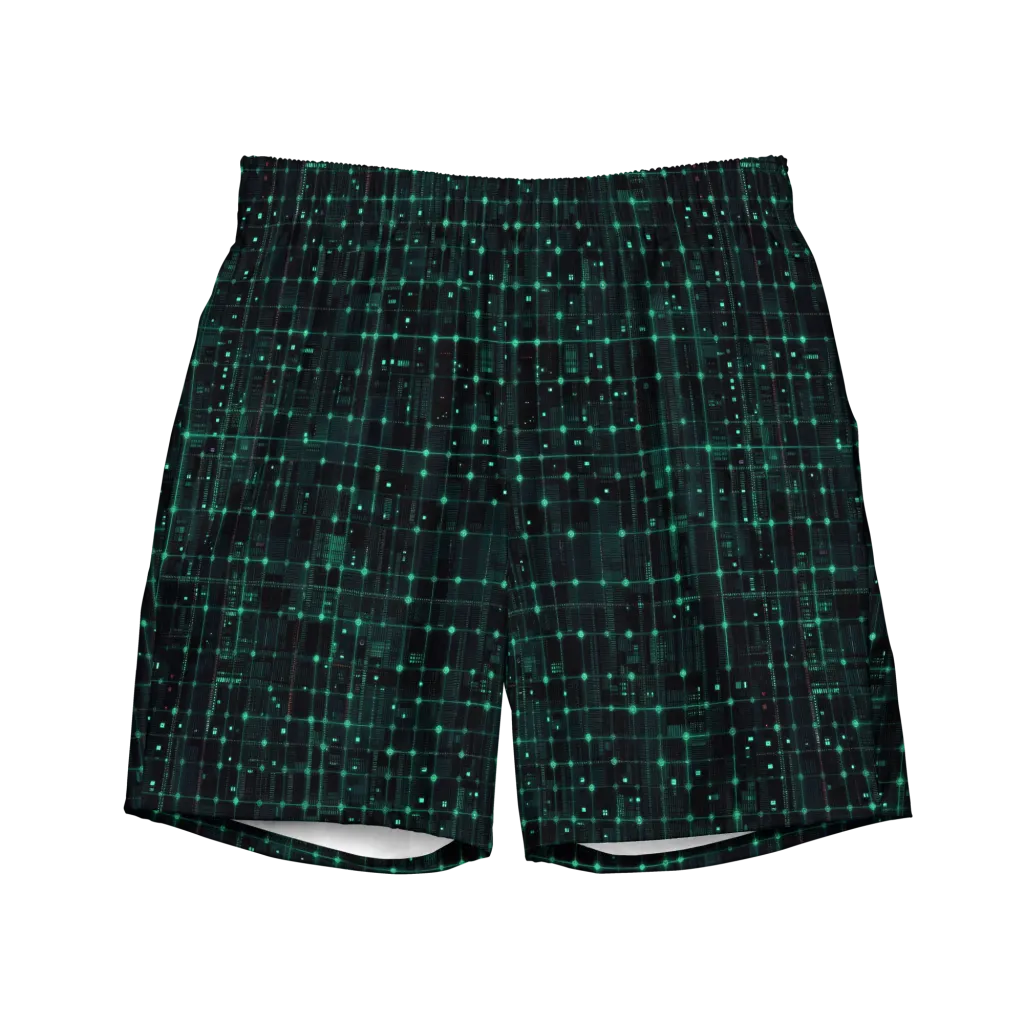 Neon Matrix on Swim Trunks — Front