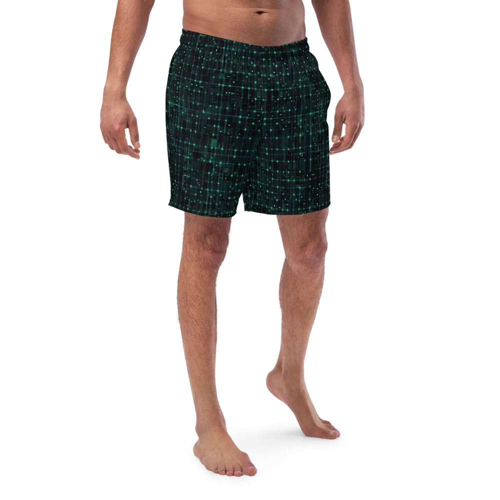 Neon Matrix on Swim Trunks — Front