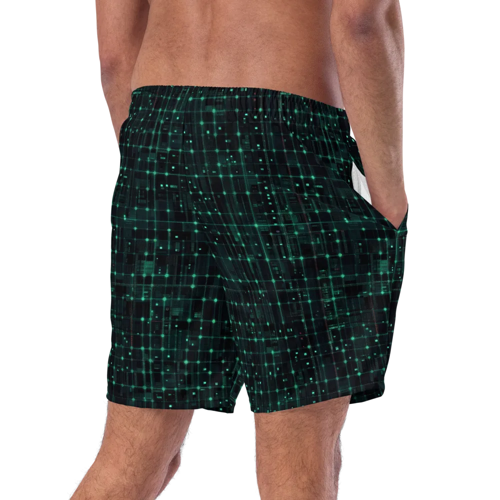 Neon Matrix on Swim Trunks — Right Back